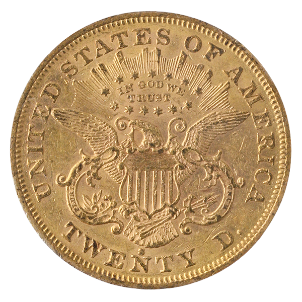 1872-S $20 Liberty PCGS AU53