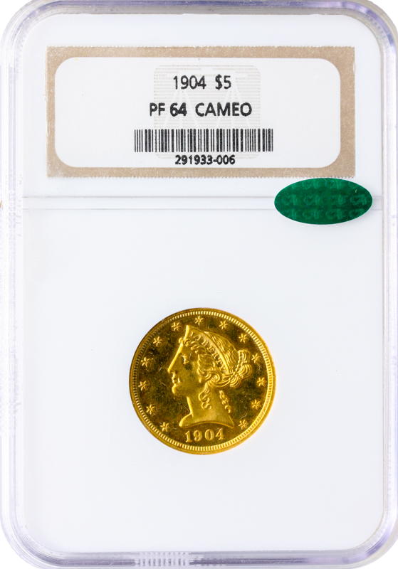 1904 $5 Liberty NGC PR64 CAC 1904 $5 Liberty NGC PR64 CAC