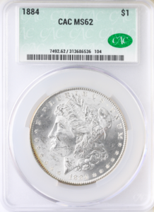 1884 $1 Morgan CACG MS62