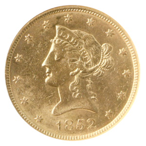 1852 $10 Liberty SS Republic NGC AU58
