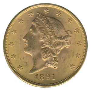 1891-S $20 Liberty PCGS MS64 CAC