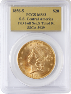 1856-S $20 Liberty SSCA PCGS MS63