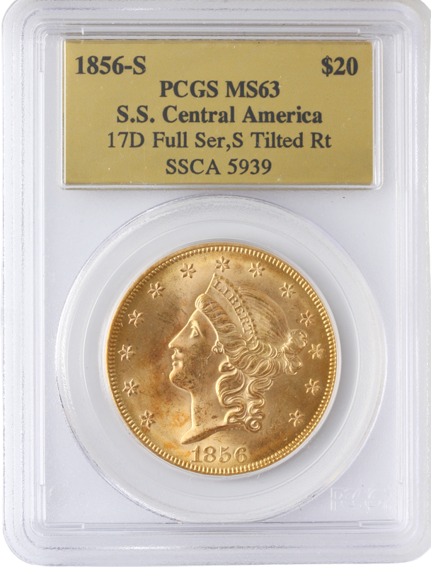 1856-S $20 Liberty SSCA PCGS MS63
