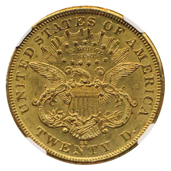 1875-CC $20 Liberty NGC AU58 CAC 1875-CC $20 Liberty NGC AU58 CAC