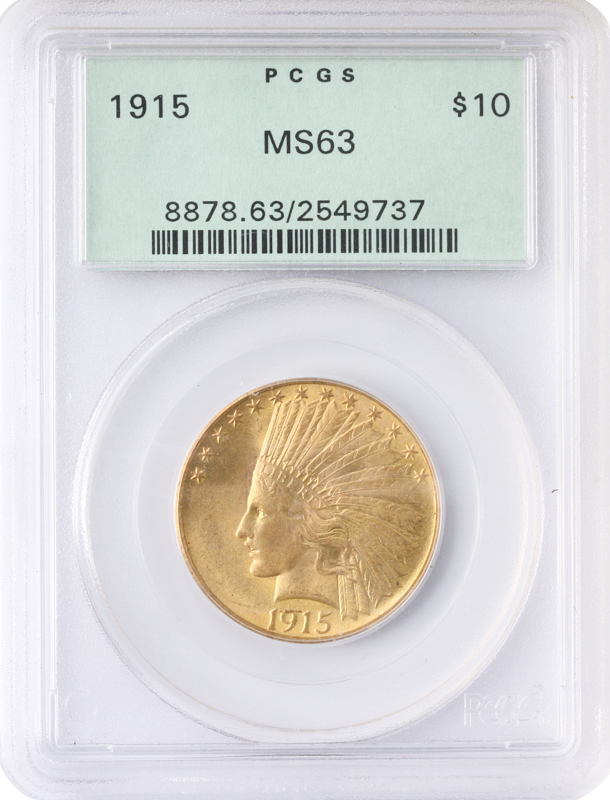 1915 $10 Indian PCGS MS63