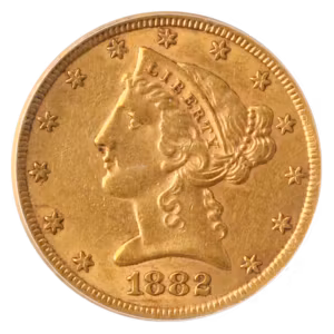 1882-CC $5 Liberty PCGS AU53 CAC