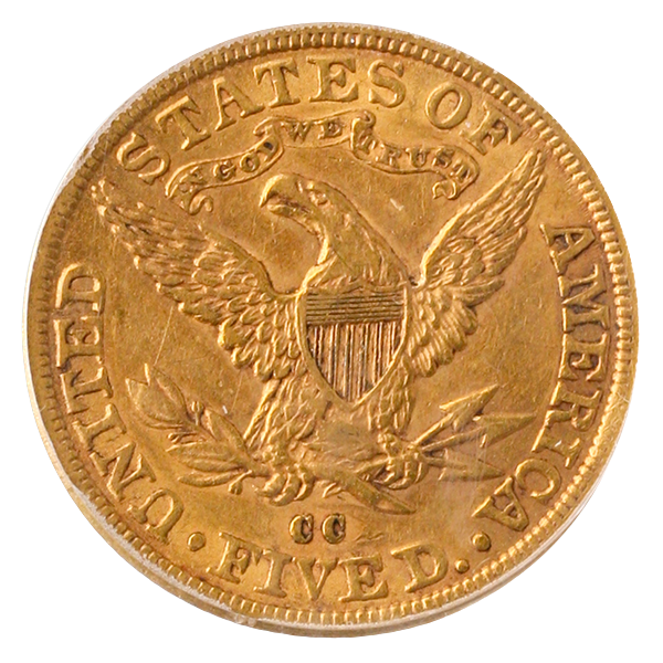 1882-CC $5 Liberty PCGS AU53 CAC 1882-CC $5 Liberty PCGS AU53 CAC