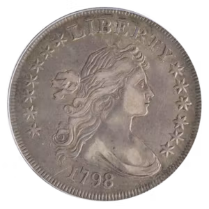 1798 Draped Bust $1 Small Eagle 13 Stars PCGS XF40 CAC