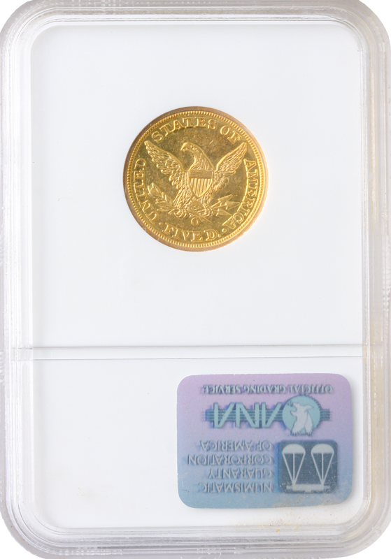 1854-O $5 Liberty NGC AU58