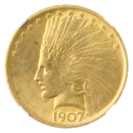 1907 $10 Indian NGC MS64+ CAC