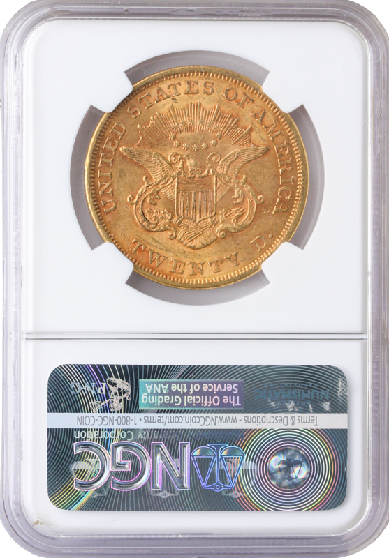1860 $20 Liberty NGC AU55 CAC + 1860 $20 Liberty NGC AU55 CAC +