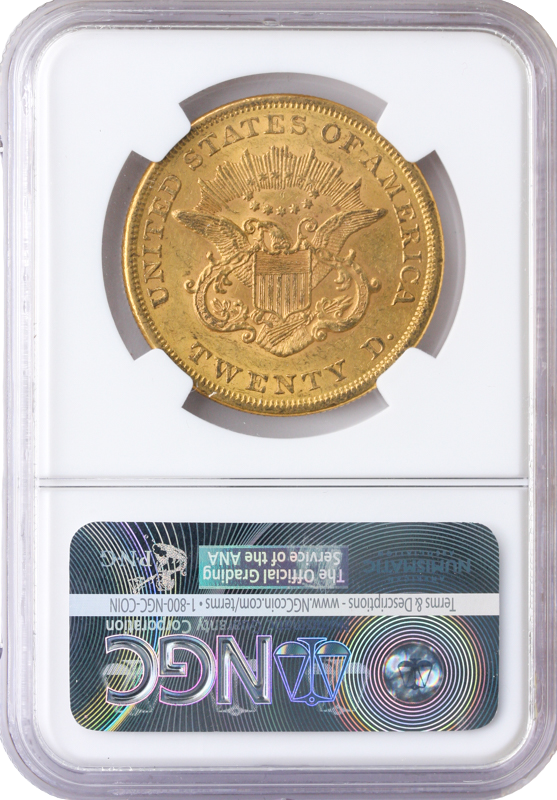1860 $20 Liberty NGC AU55 CAC 1860 $20 Liberty NGC AU55 CAC