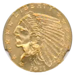 1911-D $2.50 Indian NGC MS64 CAC +