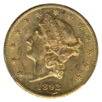 1892-CC $20 Liberty CACG MS60