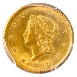 1849 Gold $1 PCGS MS63 CAC