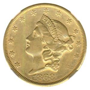 1868-S $20 Liberty NGC AU50 CAC