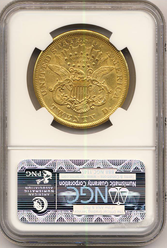 1868-S $20 Liberty NGC AU50 CAC 1868-S $20 Liberty NGC AU50 CAC