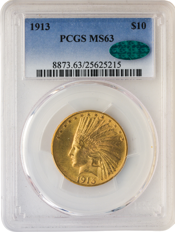 1913 $10 Indian PCGS MS63 CAC 1913 $10 Indian PCGS MS63 CAC
