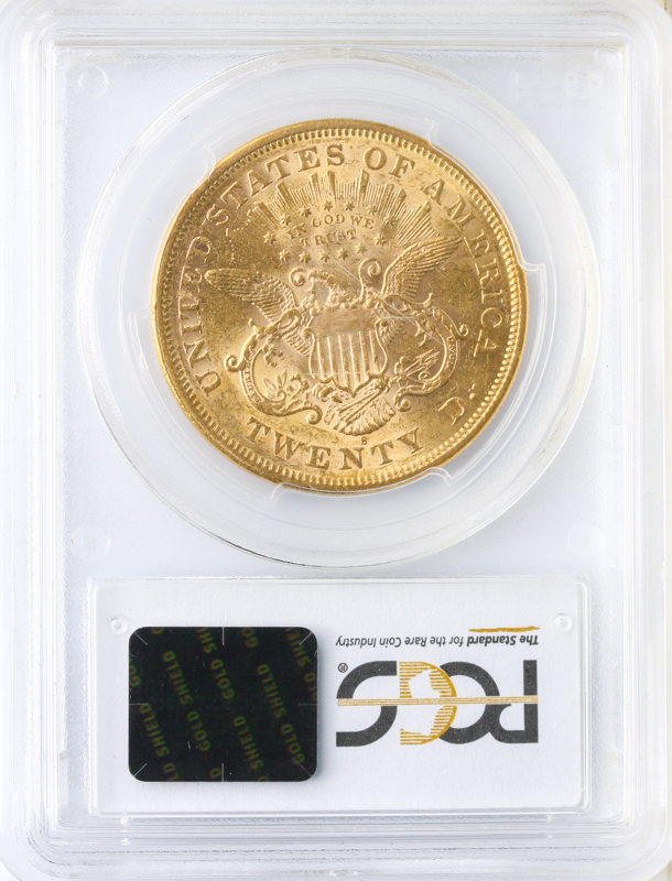 1875-S $20 Liberty Granite Lady PCGS AU55 CAC 1875-S $20 Liberty Granite Lady PCGS AU55 CAC