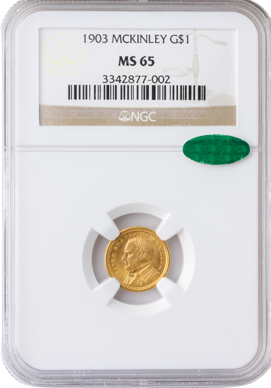 1903 McKinley $1 Gold Commemorative NGC MS65 CAC 1903 McKinley $1 Gold Commemorative NGC MS65 CAC