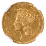 1860 $3 Gold NGC XF40 CAC