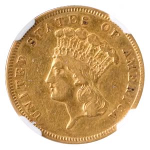 1860 $3 Gold NGC XF40 CAC