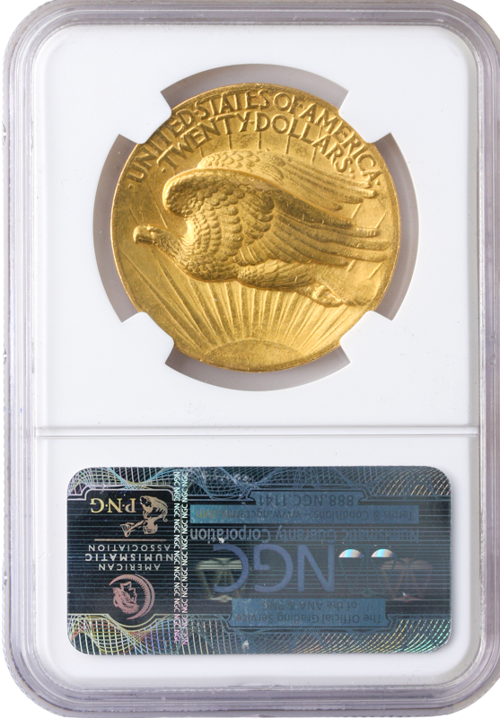 1907 $20 Saint Gaudens High Relief Wire Edge NGC MS61