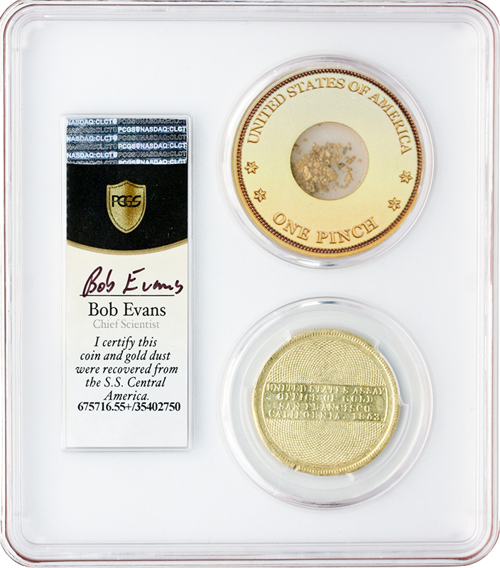 1853 $20 ASSAY SSCA .884 Pinch Of Dust PCGS AU55 +