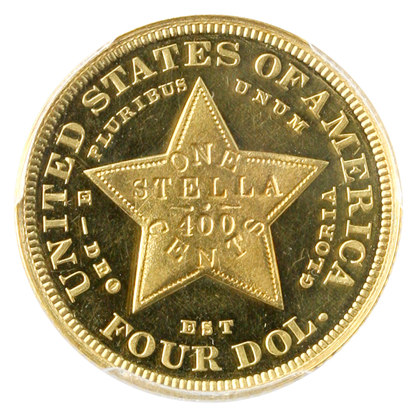 1879 $4 Flowing Hair Stella PCGS PR65 Deep Cameo CAC + 1879 $4 Flowing Hair Stella PCGS PR65 Deep Cameo CAC +