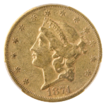 1874-CC $20 Liberty PCGS XF45 CAC