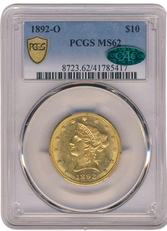 1892-O $10 LIberty PCGS MS62 CAC 1892-O $10 LIberty PCGS MS62 CAC