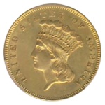 1856-S $3 Indian Princess PCGS AU58 CAC