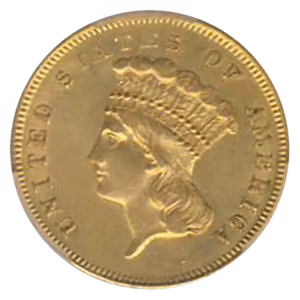 1856-S $3 Indian Princess PCGS AU58 CAC