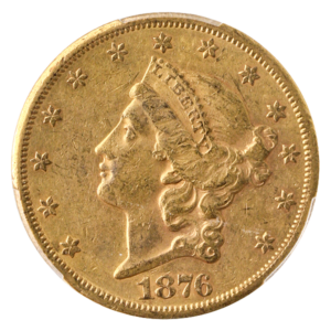 1876-CC $20 Liberty PCGS AU53 CAC