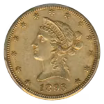 1893-C $10 Liberty PCGS AU53 CAC