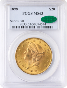 1898 $20 Liberty PCGS MS63 CAC