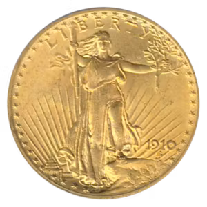 1910 $20 Saint Gaudens PCGS MS65 CAC