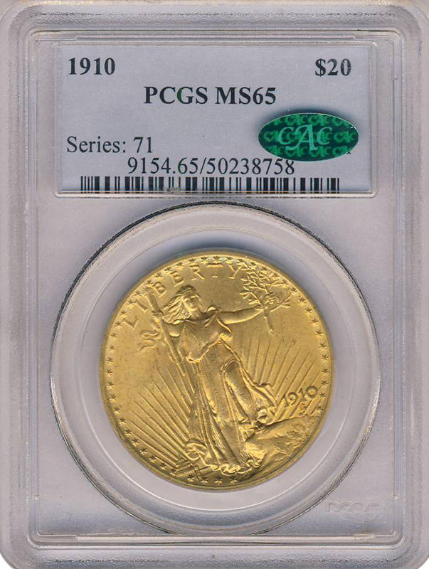 1910 $20 Saint Gaudens PCGS MS65 CAC 1910 $20 Saint Gaudens PCGS MS65 CAC