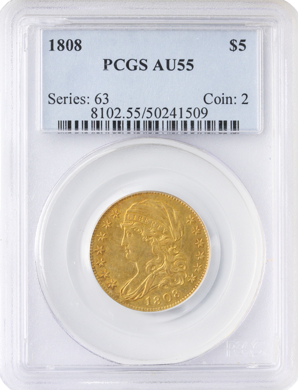 1808 $5 Capped Bust PCGS AU55