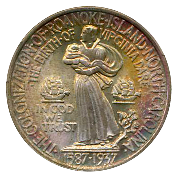 1937 Roanoke Silver Commemorative Half Dollar CACG MS68