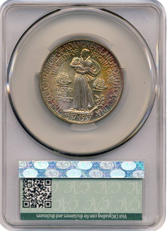 1937 Roanoke Silver Commemorative Half Dollar CACG MS68