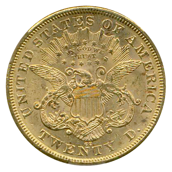 1876-CC $20 Liberty CACG MS60