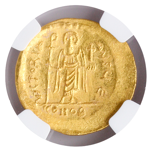 Byzantine Empire Phocas Solidus NGC MS Strike: 5 Surface: 4 4.48g