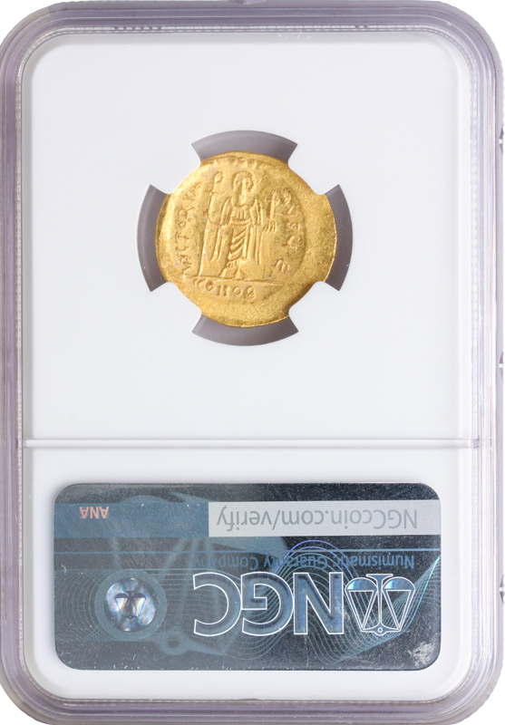 Byzantine Empire Phocas Solidus NGC MS Strike: 5 Surface: 4 4.48g