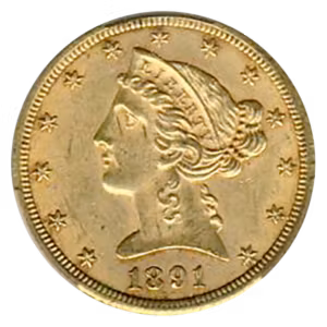 1891-CC $5 Liberty CACG MS62