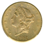 1882-CC $20 Liberty CACG AU58