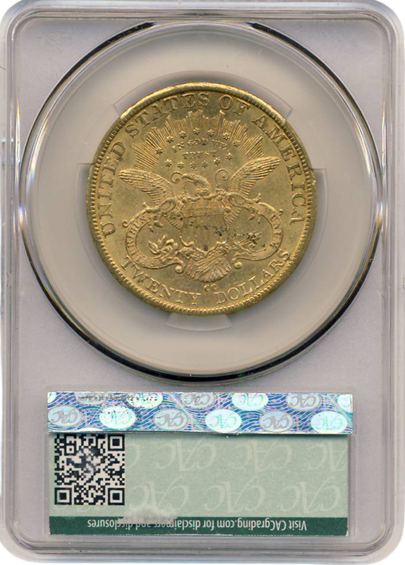 1882-CC $20 Liberty CACG AU58