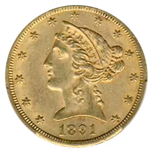 1891-CC $5 Liberty CACG MS61