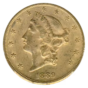 1889-CC $20 Liberty CACG AU58