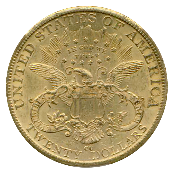 1889-CC $20 Liberty CACG AU58